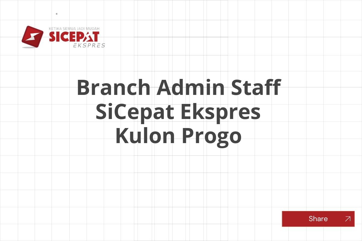 Branch Admin Staff SiCepat Ekspres Kulon Progo