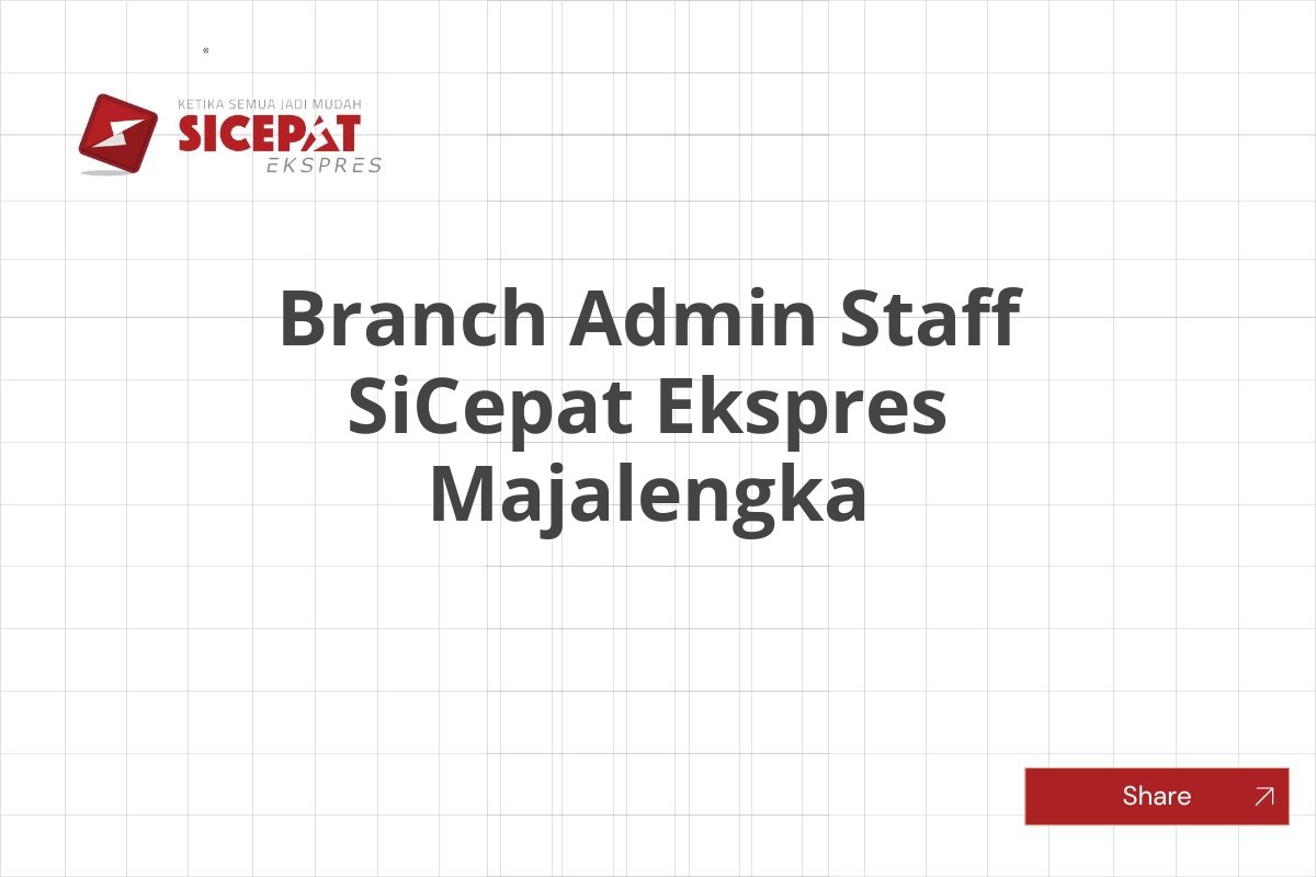 Branch Admin Staff SiCepat Ekspres Majalengka