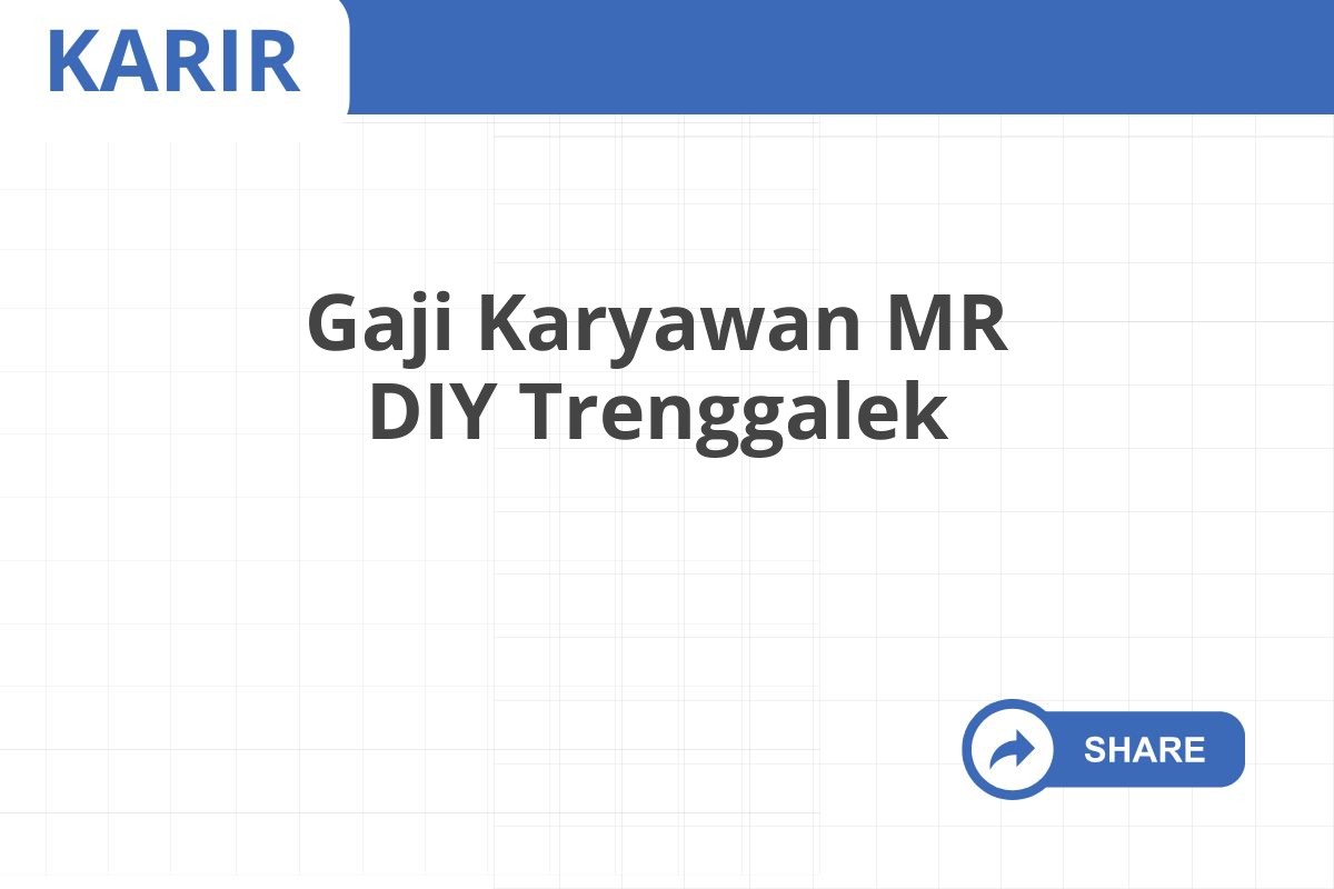 Gaji Karyawan MR DIY Trenggalek