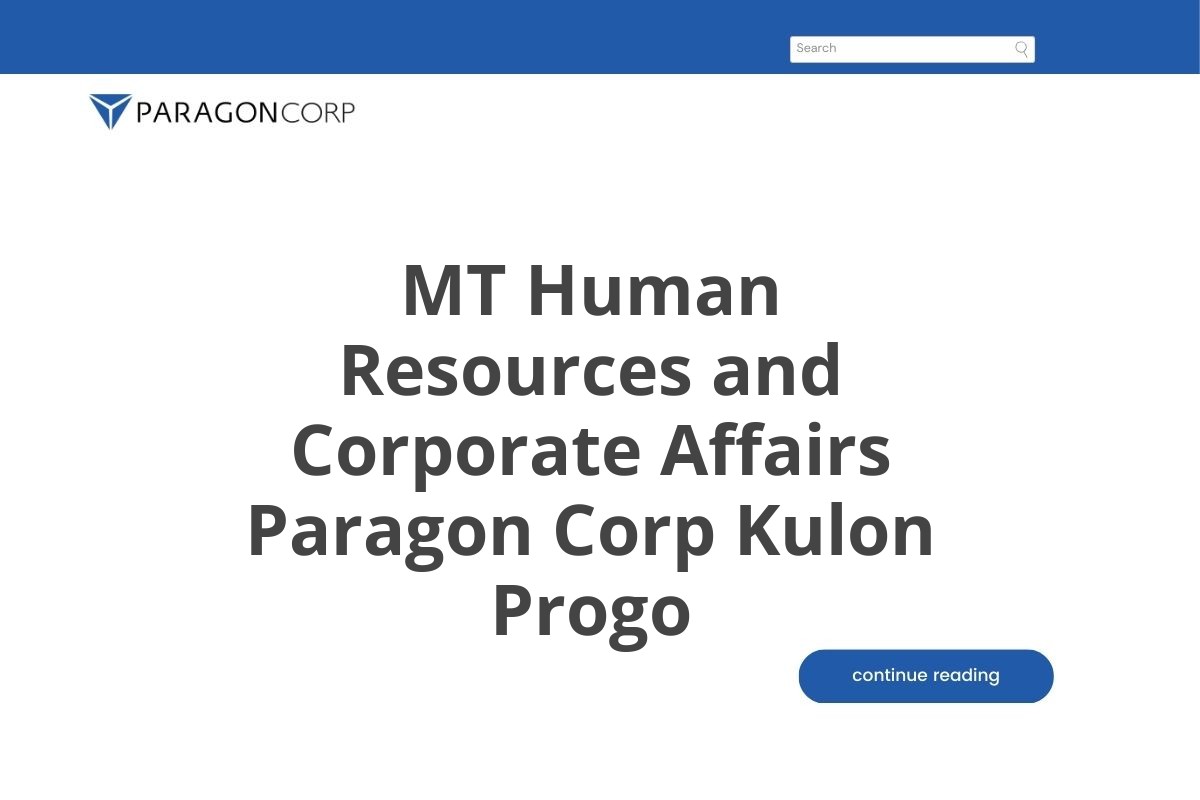 MT Human Resources and Corporate Affairs Paragon Corp Kulon Progo