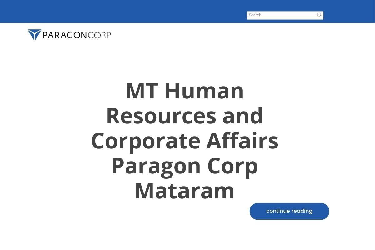 MT Human Resources and Corporate Affairs Paragon Corp Mataram