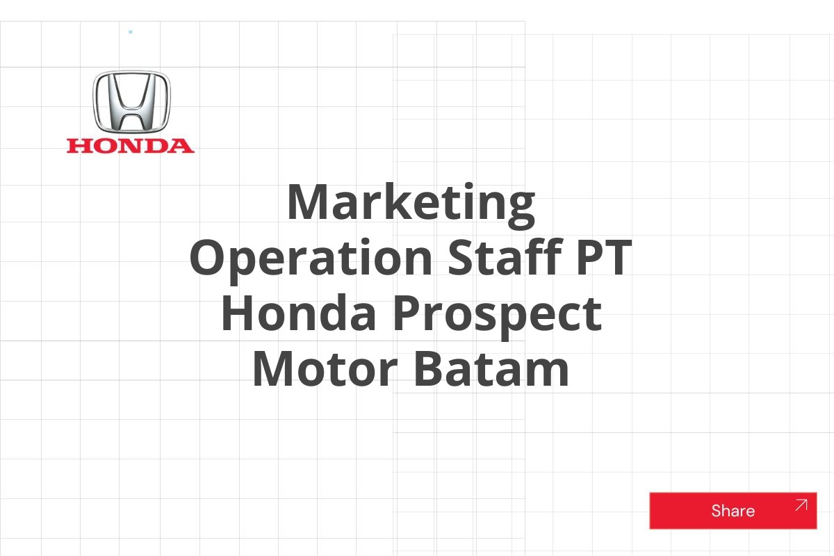 Marketing Operation Staff PT Honda Prospect Motor Batam