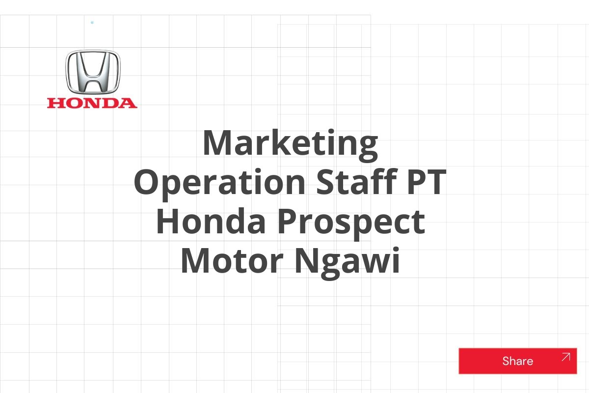 Marketing Operation Staff PT Honda Prospect Motor Ngawi