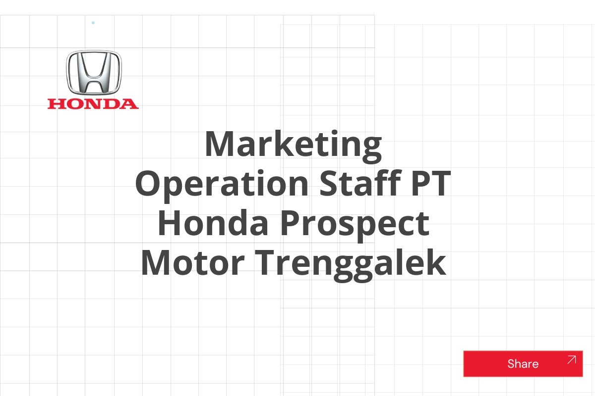 Marketing Operation Staff PT Honda Prospect Motor Trenggalek