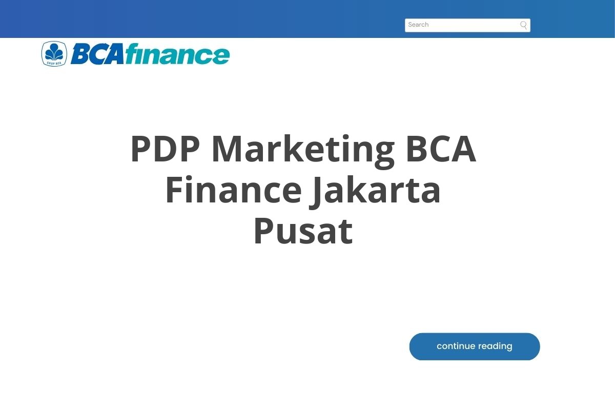PDP Marketing BCA Finance Jakarta Pusat
