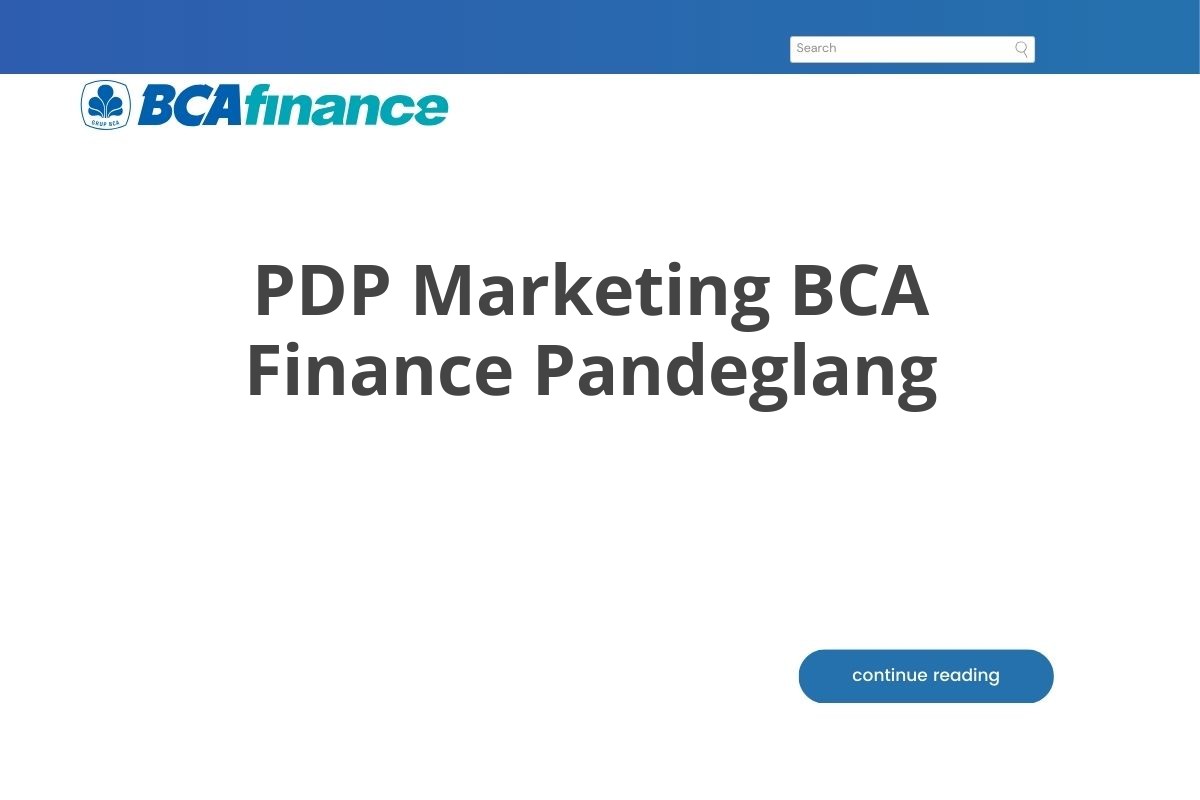 PDP Marketing BCA Finance Pandeglang