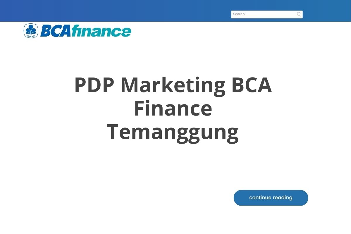 PDP Marketing BCA Finance Temanggung